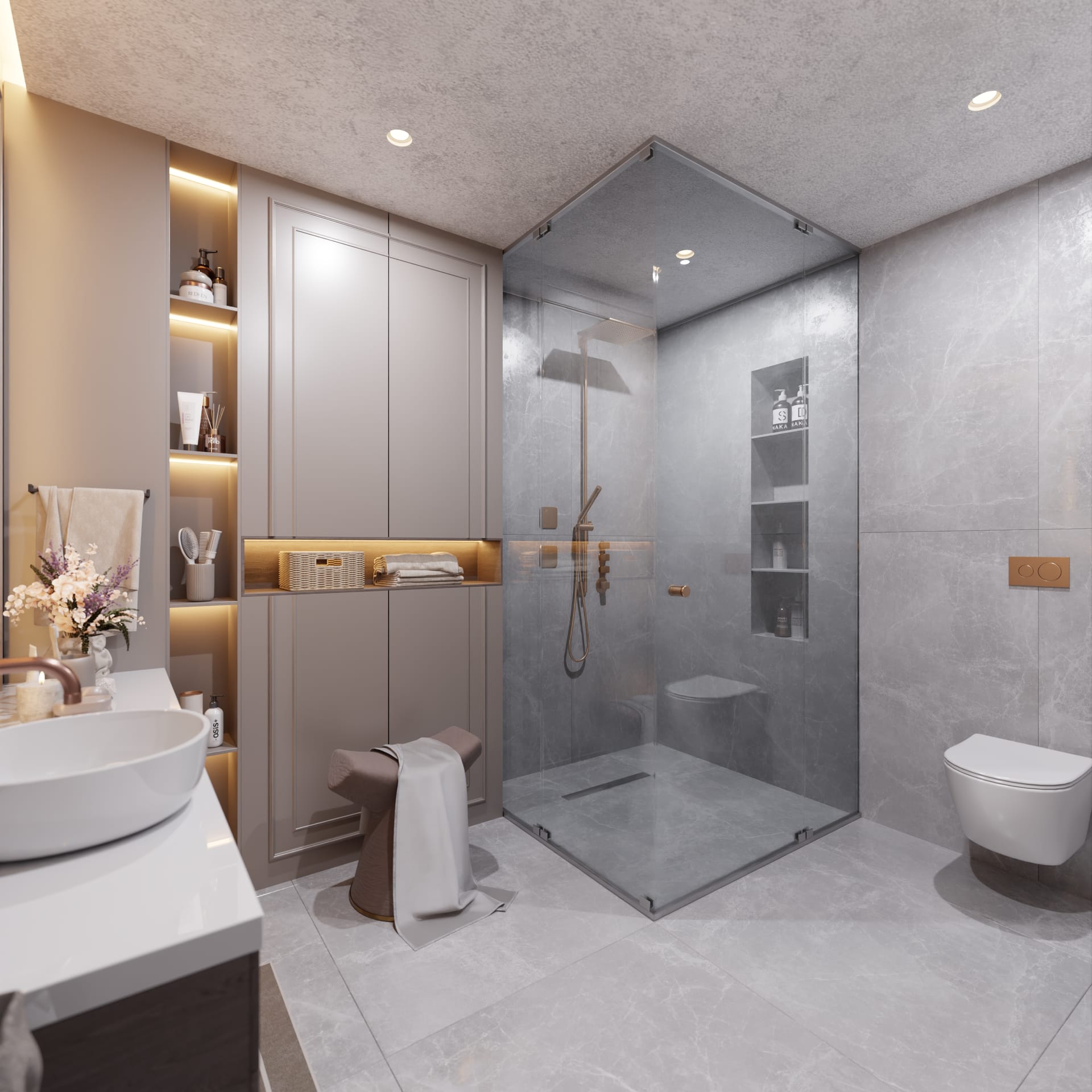 Modern shower room fitted by a plumber in Millbrook